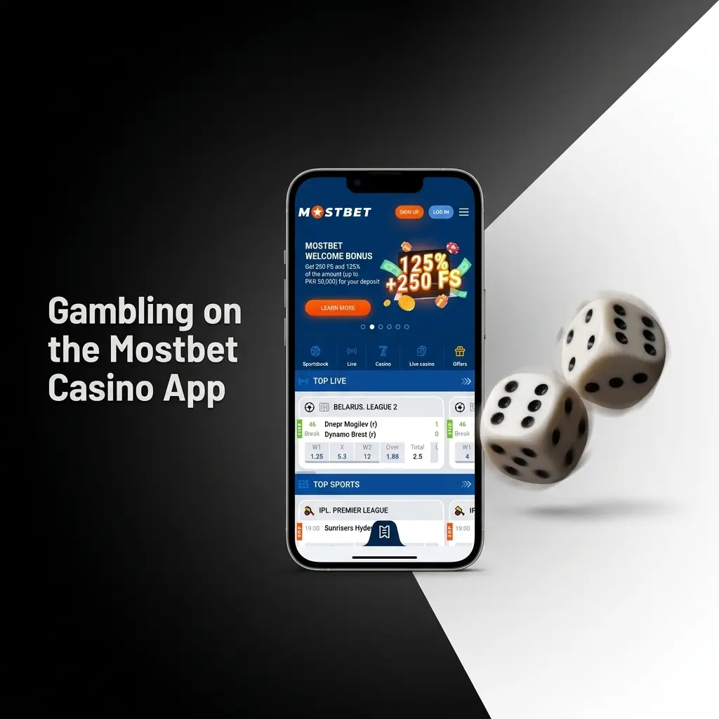 Mostbet casino app interface showing slots, live casino, table games, crash games, and virtual sports categories