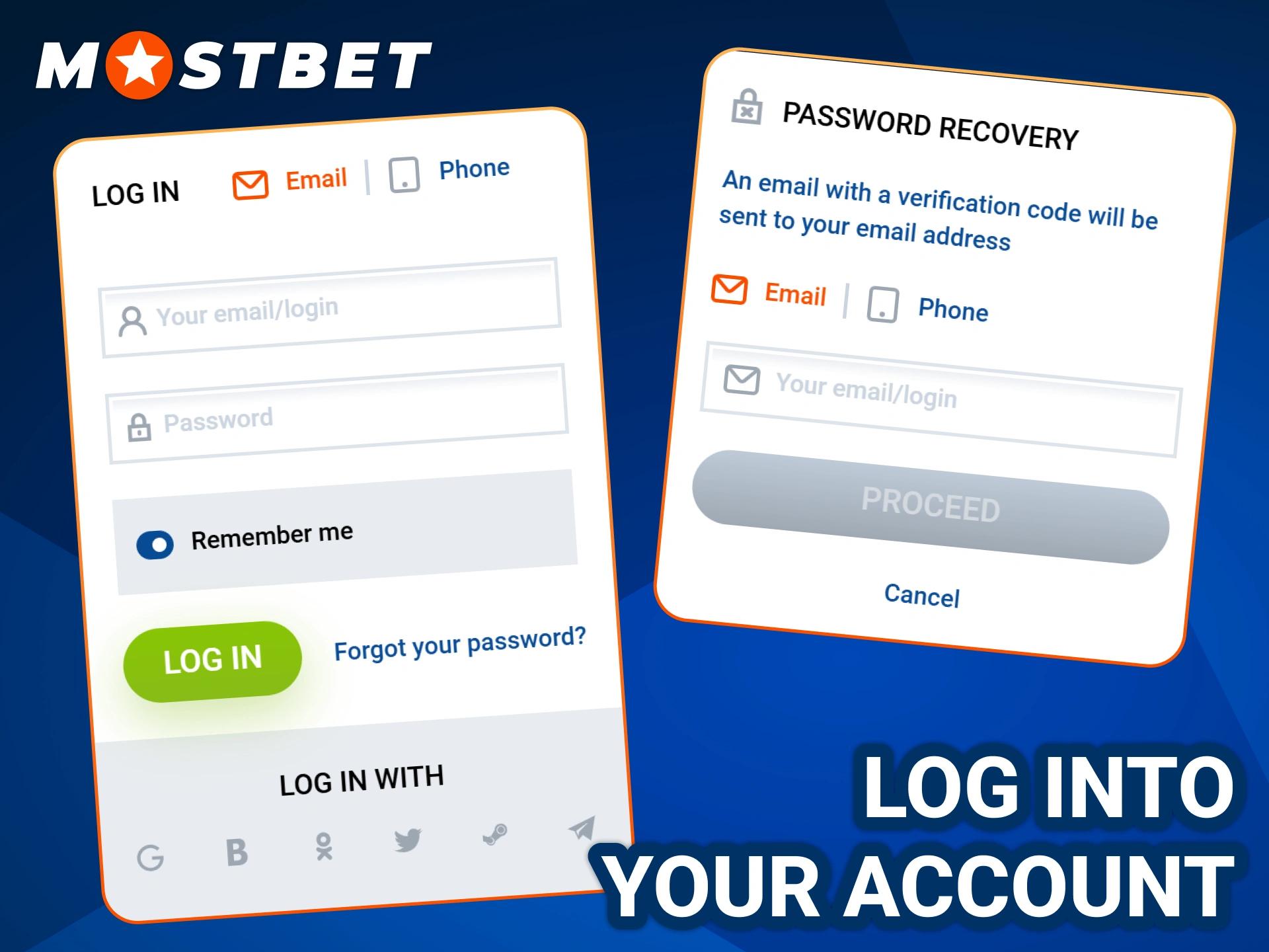 Login in your account in few clicks at Mostbet.